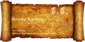 Bondy Bartos névjegykártya